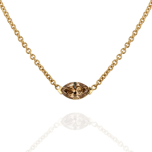 Marquise cut Argyle Champagne Diamond Pendant