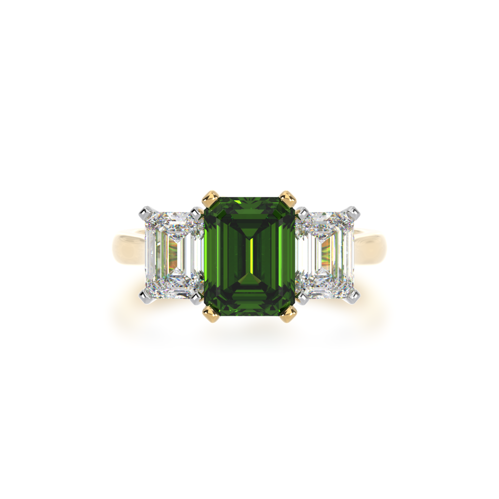 Green sapphire emerald on sale cut