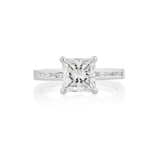 Princess cut diamond solitaire ring