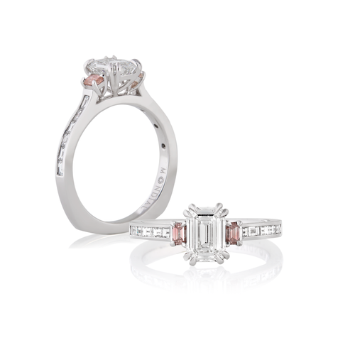 Argyle Pink and white diamond engagement Ring