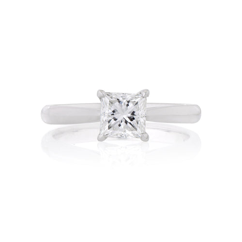 Princess cut diamond solitaire ring