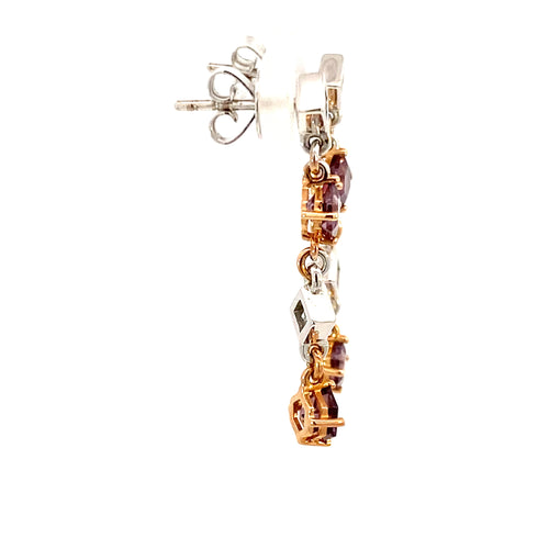 Spinel & Diamond Drop Earrings