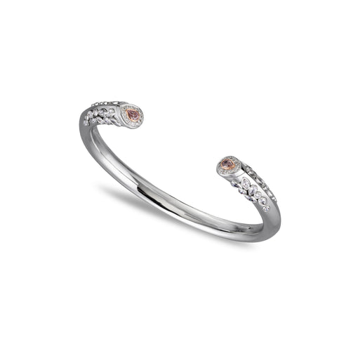 Argyle pink diamond and white diamond cuff bracelet in platinum