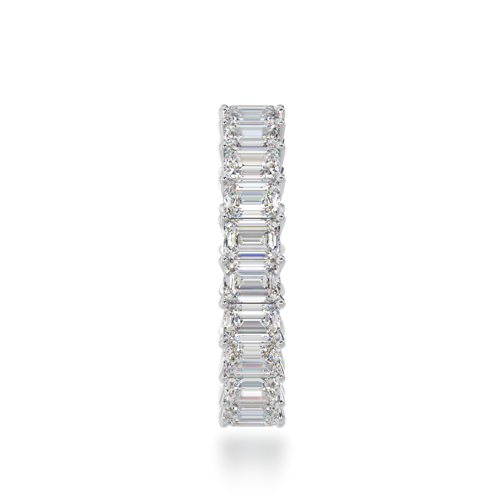Asscher cut diamonds claw set full circle eternity ring view from side 