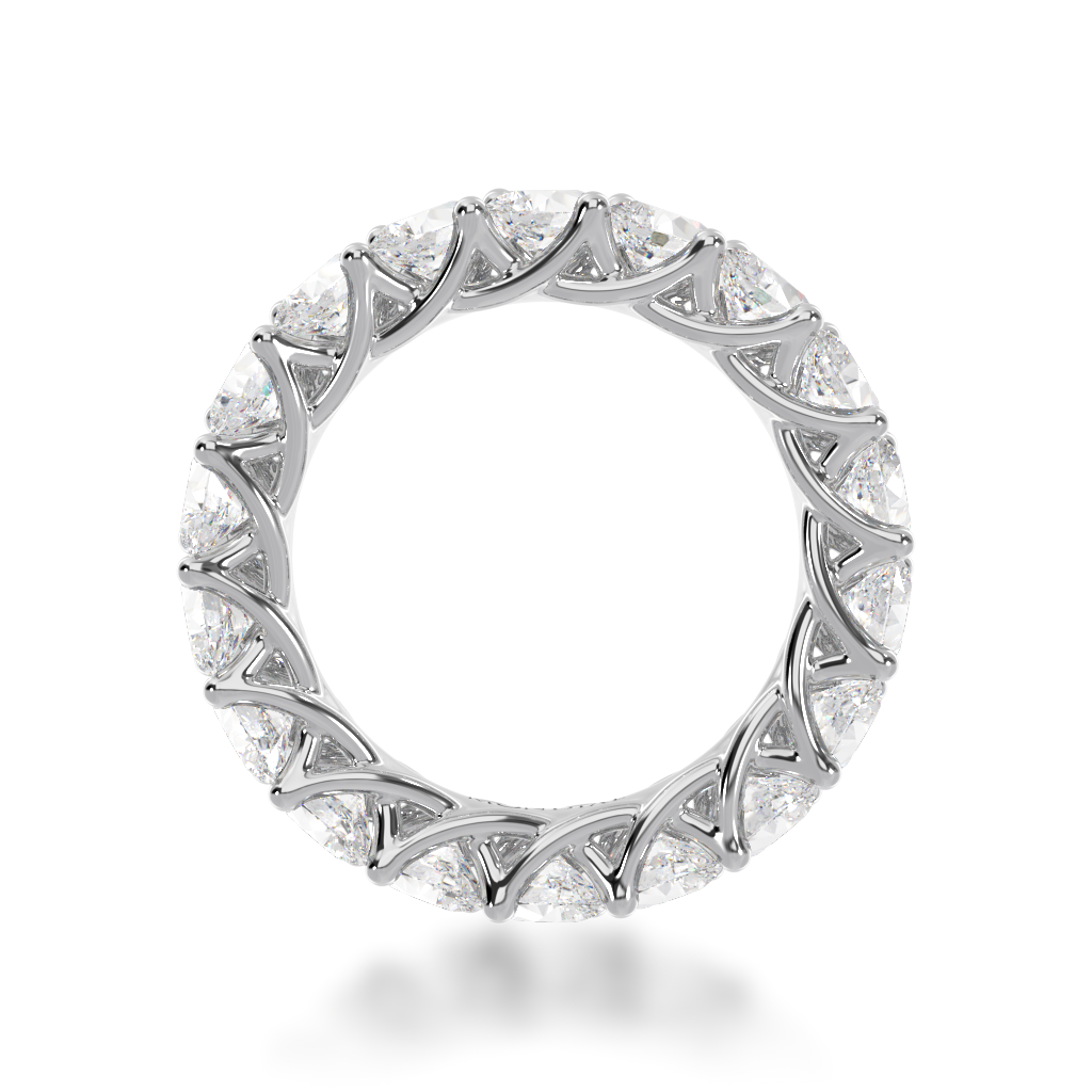 Pear shaped diamonds claw set full circle eternity band view from front