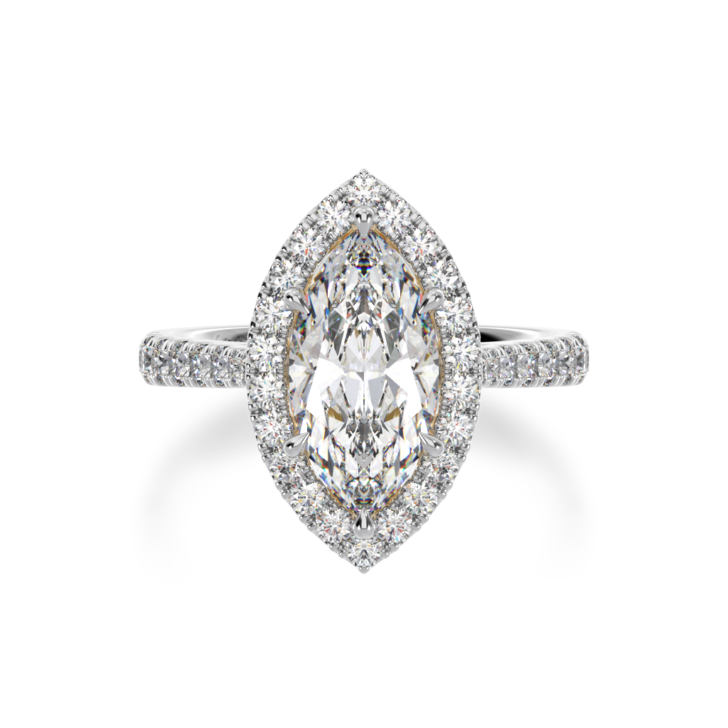 Marquise Cut Diamond Halo in 18ct White Gold main image 0