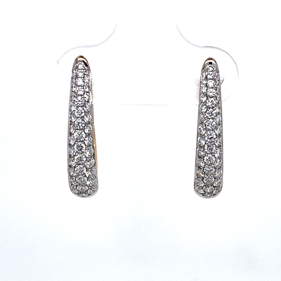 Diamond Pave set drop earring view from front