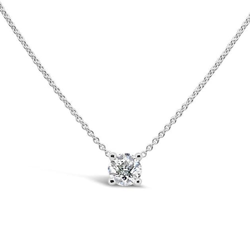 Diamond round brilliant cut pendant white gold