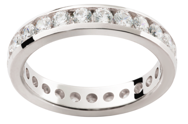 Ladies White Gold 18ct Wedding Ring with diamonds