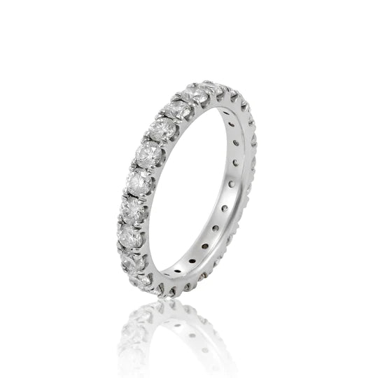 Ladies 18ct White Gold full circle diamond Wedding Ring