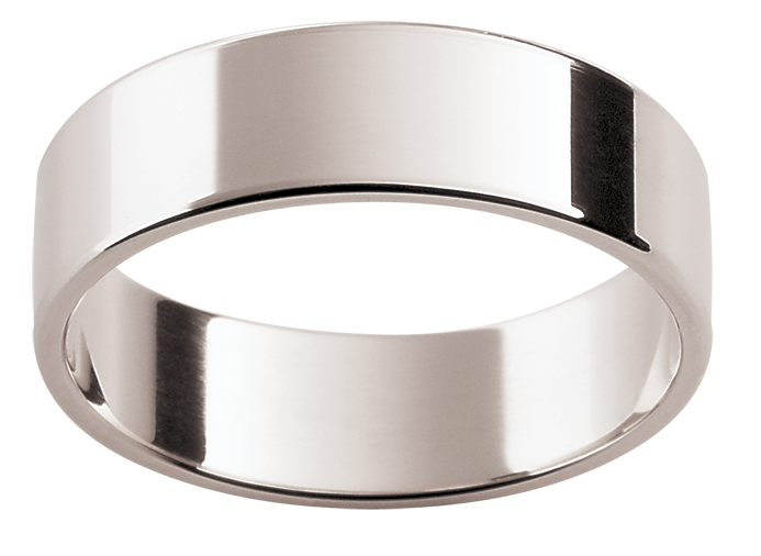 Mens 18ct white gold wedding ring