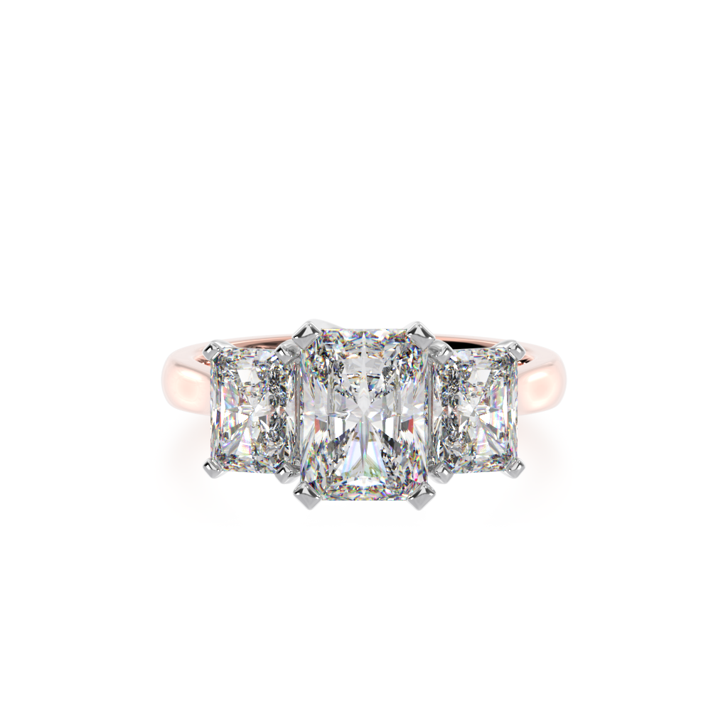 Trilogy 2 Carat Diamond Ring Radiant Cut Mondial by Nadia
