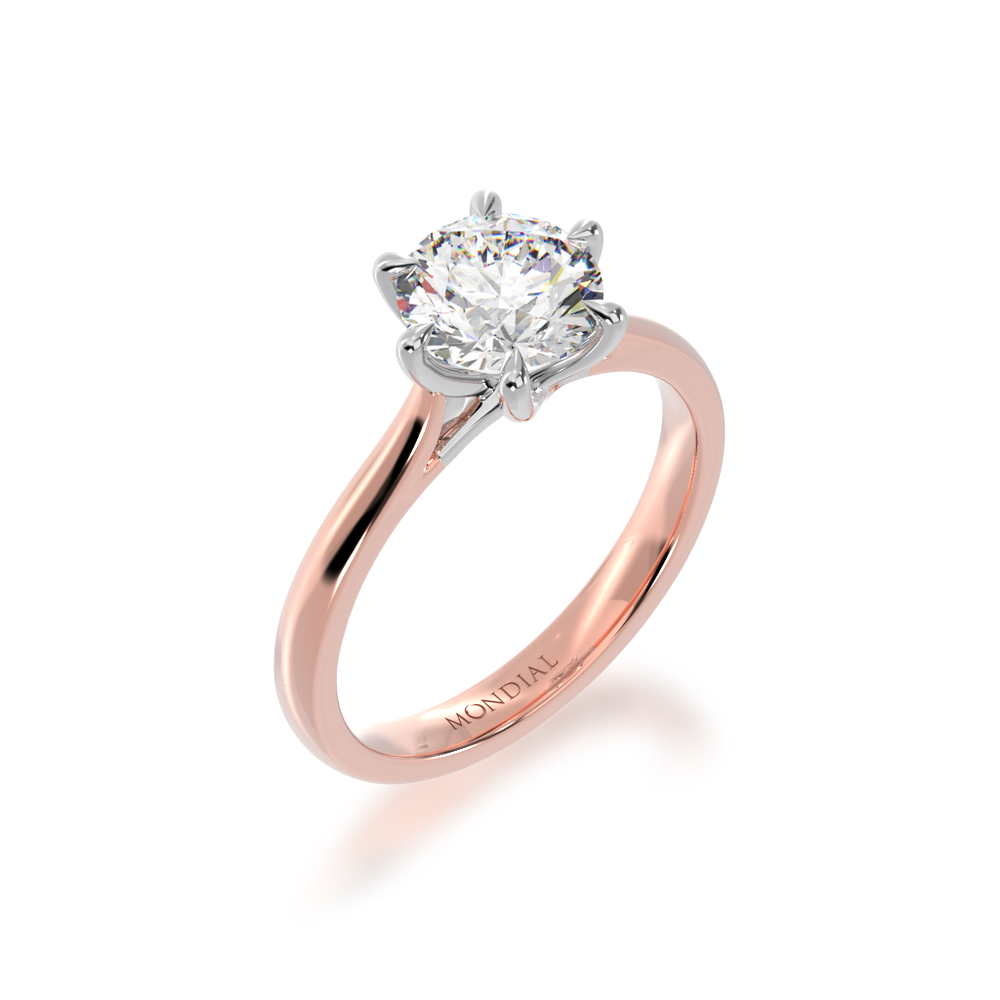 Round brilliant cut diamond solitaire view from angle