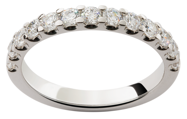 Ladies 18ct White Gold Claw Set Diamond Wedding Ring