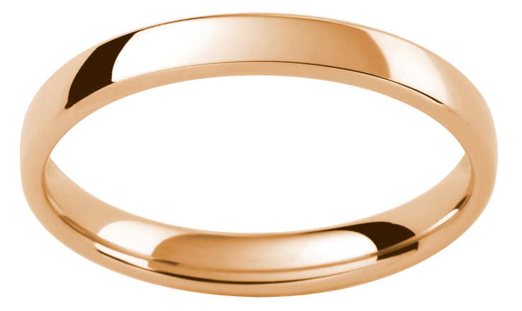 Ladies Rounded Rose Gold 18ct Wedding Band – Mondial by Nadia