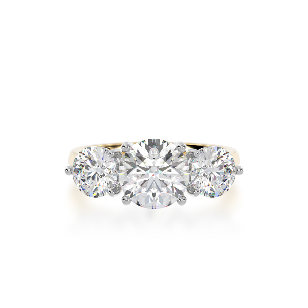 Trilogy round brilliant cut diamond Engagement Ring – Mondial by Nadia