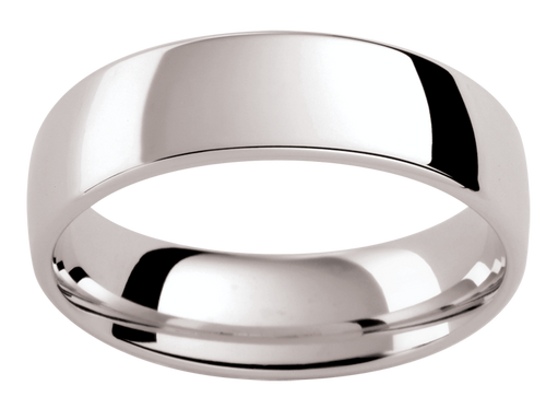 Mens 18ct white gold wedding ring