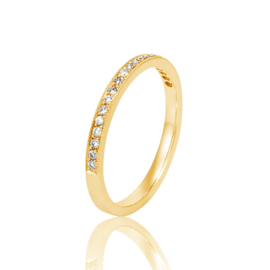 Ladies Yellow Gold 18ct Diamond channel set wedding ring