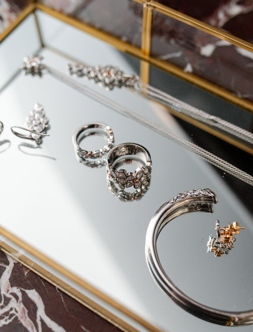 Rings, Cuffs and Earrings that are part of the Genesis by Nadia Collection