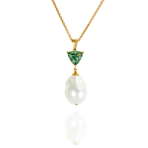 South Sea Pearl and Australian parti sapphire pendant