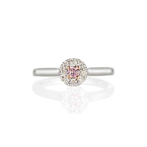 Argyle pink and white diamond ring