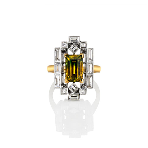 Parti Sapphire and Diamond ring