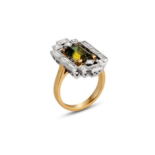 Parti Sapphire and Diamond ring