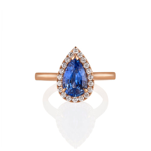 Ceylon Blue Sapphire and diamond ring