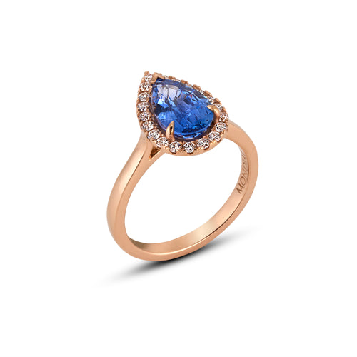 Ceylon Blue Sapphire and diamond ring