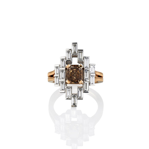 Argyle Cognac Diamond & White Diamond Contemporary Ring