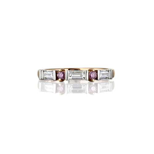 Pink Argyle and White Diamond Eternity Band
