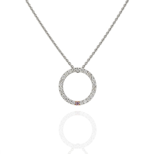 Argyle Pink Diamond & White Diamond Circle Pendant