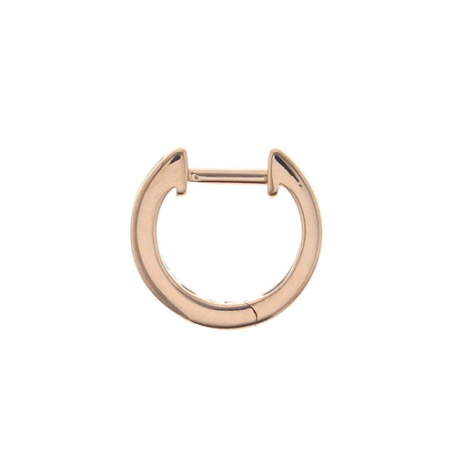 18ct rose gold channel set diamond huggie earrings 13mm