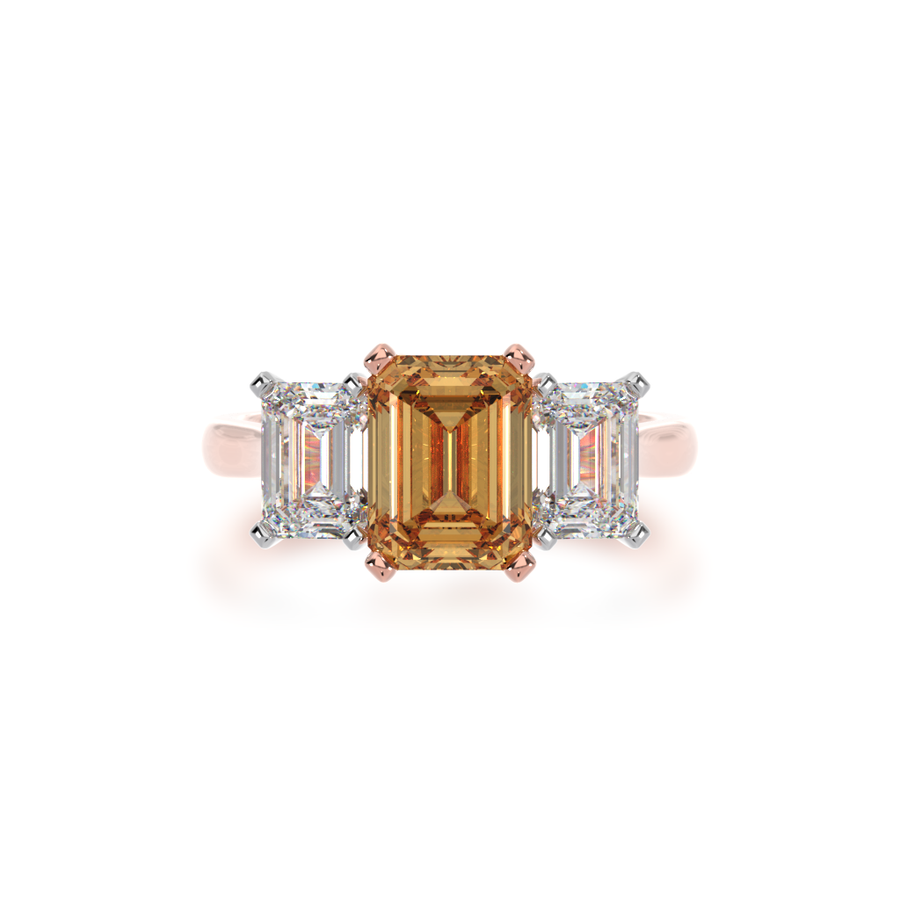 Princess cut champagne diamond ring deals