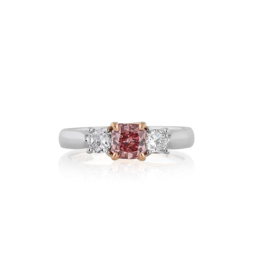 Argyle Pink diamond, 3-stone design ring.