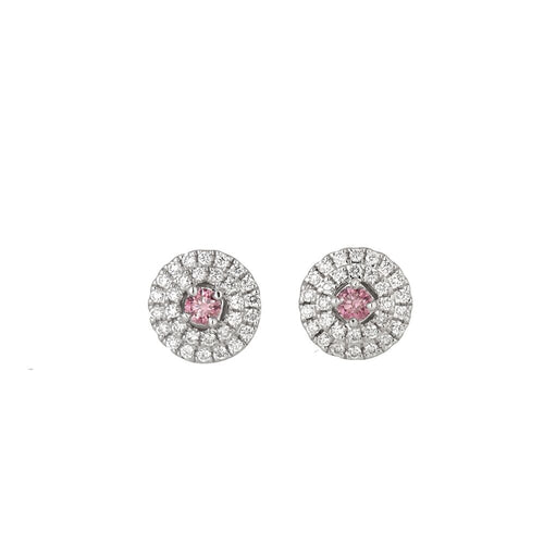 Argyle Pink diamond halo earrings