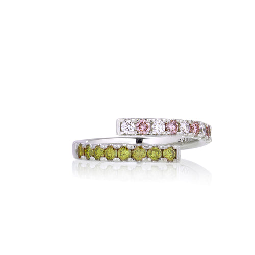 Argyle Pink Diamond ring, set with natural Green Diamonds