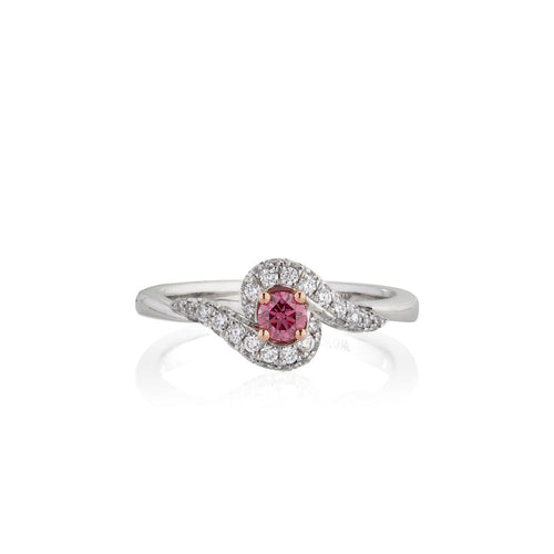 Argyle Pink diamond, "swirl" design, platinum ring.