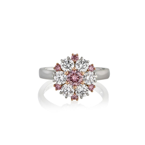 Argyle Pink diamond "Cluster" design ring