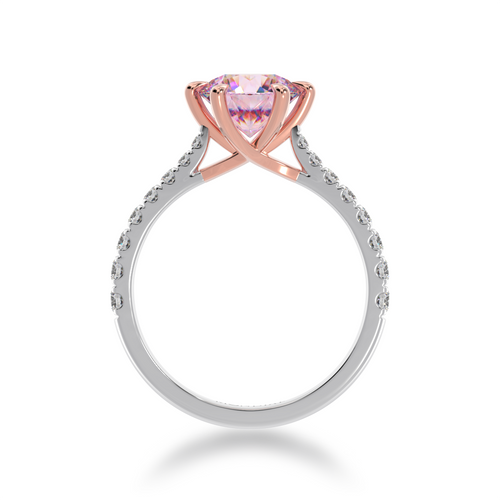 Round Brilliant cut Pink Sapphire on a diamond set band