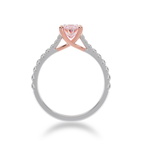 Oval cut Pink Sapphire on a diamond set band