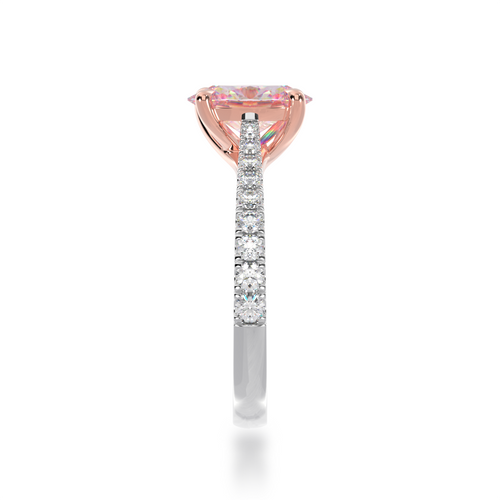 Oval cut Pink Sapphire on a diamond set band