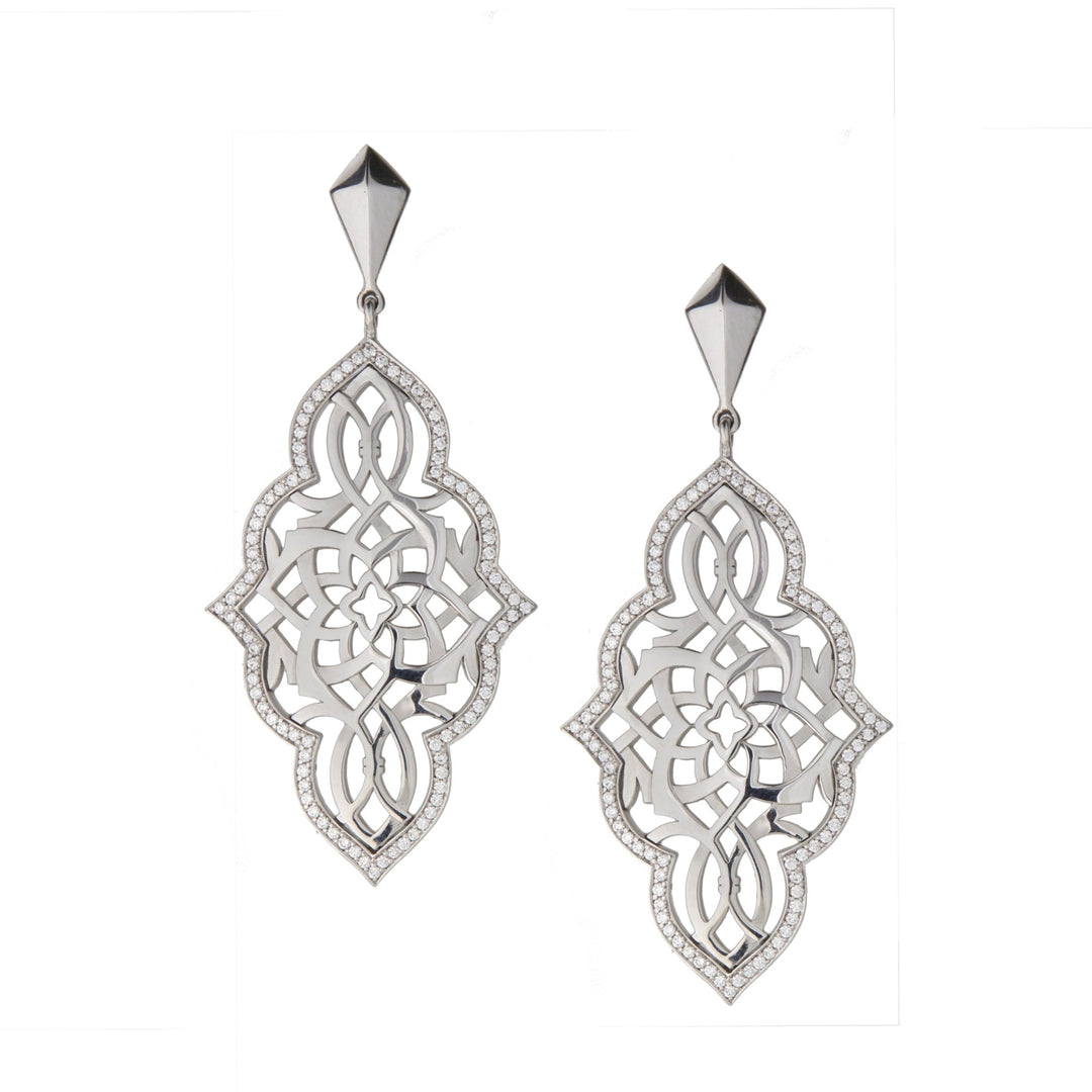 Mandala mosaic diamond design earrings
