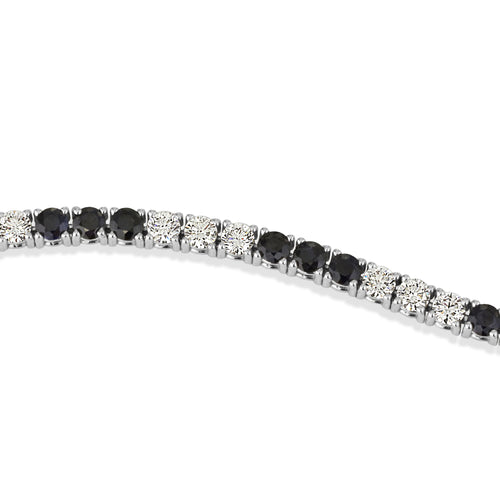White gold bracelet with black sapphires and white diamonds 