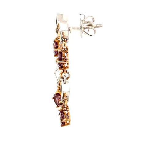 Spinel & Diamond Drop Earrings