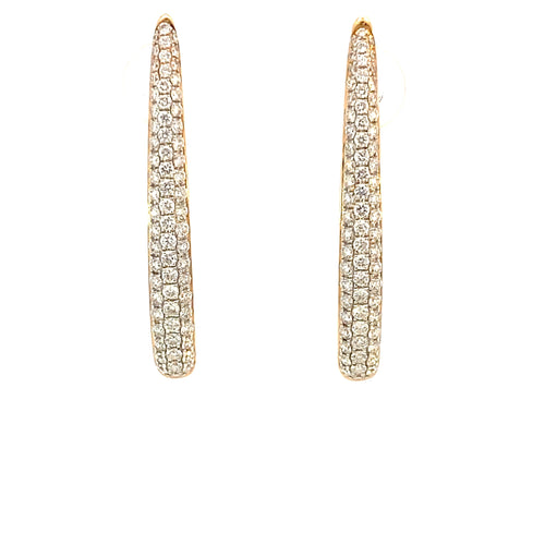 Diamond pave set drop earrings