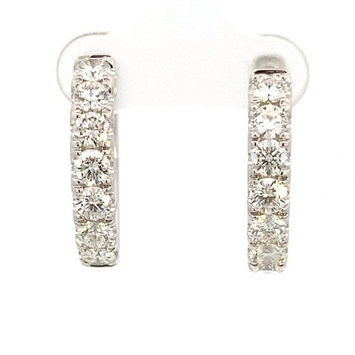 White gold diamond hoops