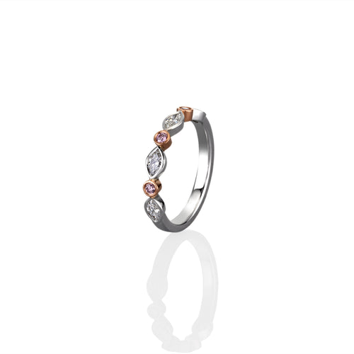 Argyle Pink Diamond and White Diamond Eternity Ring in Platinum