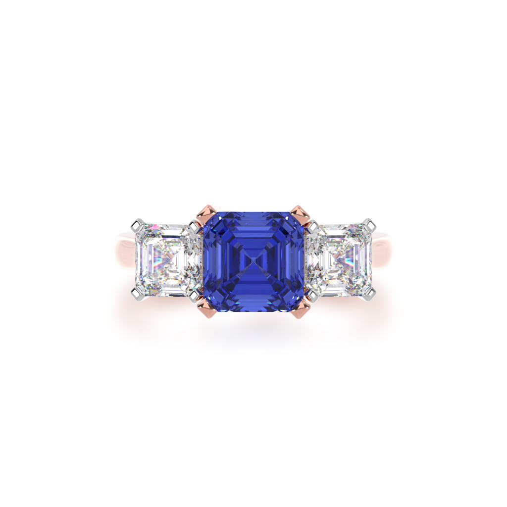 Victorian 14K White Gold 3.0 Ct Asscher Cut Blue Sapphire Diamond Landseer  Lion Engagement Ring R867-14KWGDBS | Art Masters Jewelry