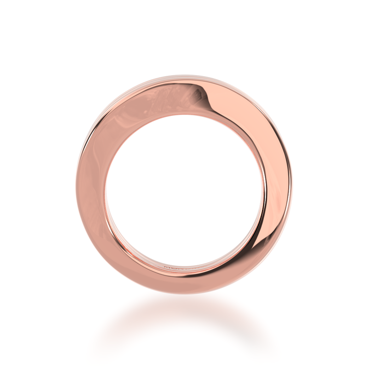 Multi flame design round brilliant cut diamond ring in rose gold view from front